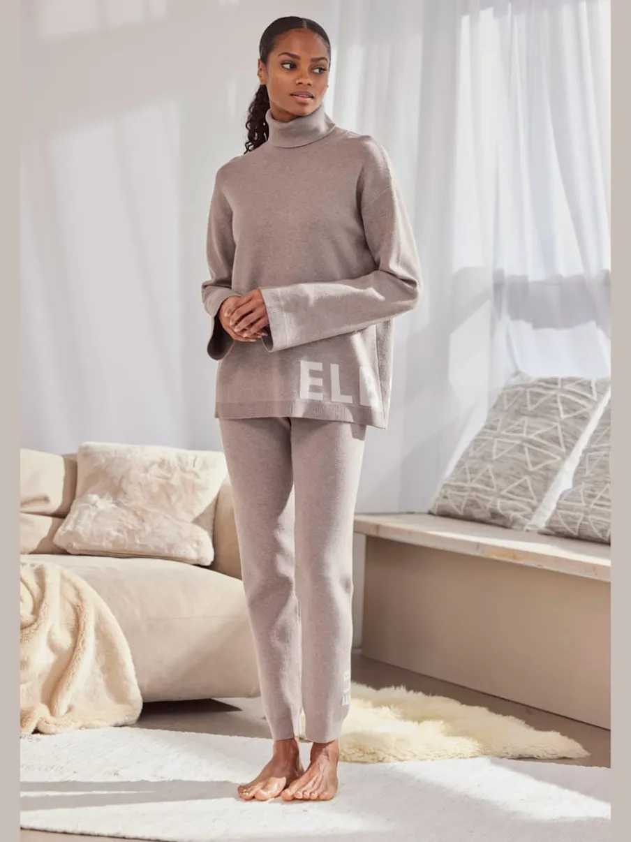 Pantalon en tricot doux à ceinture élastique et jambes étroites