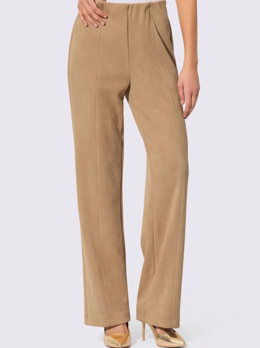 Pantalon en velours synthétique avec ceinture confortable