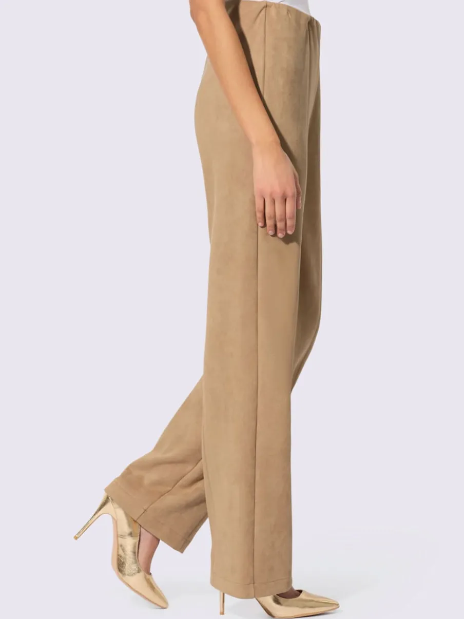 Pantalon en velours synthétique avec ceinture confortable