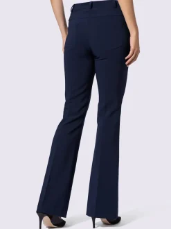 Pantalon extensible à coupe bootcut avec nervures affinantes