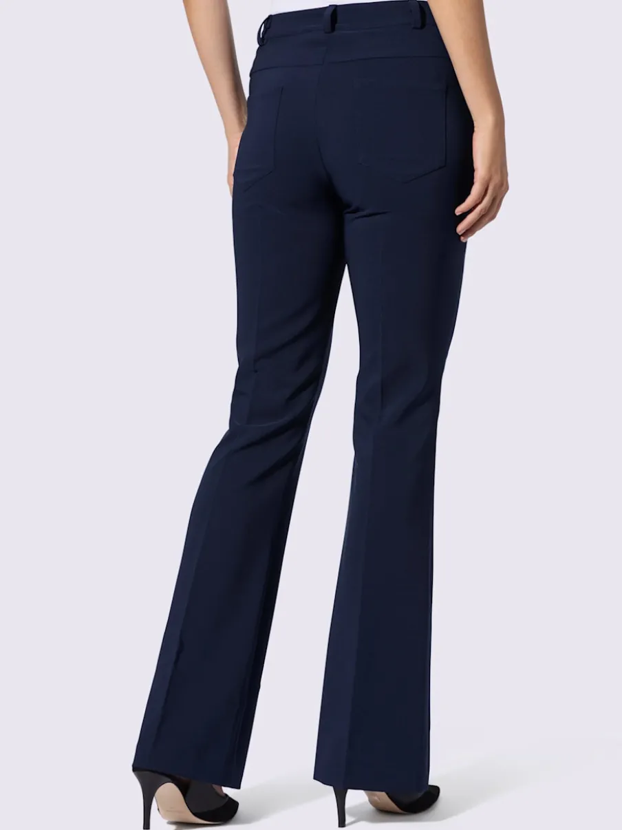Pantalon extensible à coupe bootcut avec nervures affinantes