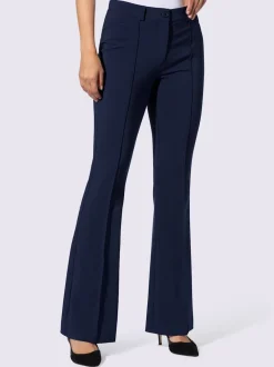 Pantalon extensible à coupe bootcut avec nervures affinantes