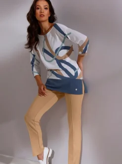 Pantalon extensible à poches et nervures pour un effet affinant