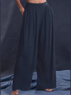 Pantalon extra-large doux avec pinces et poches latérales