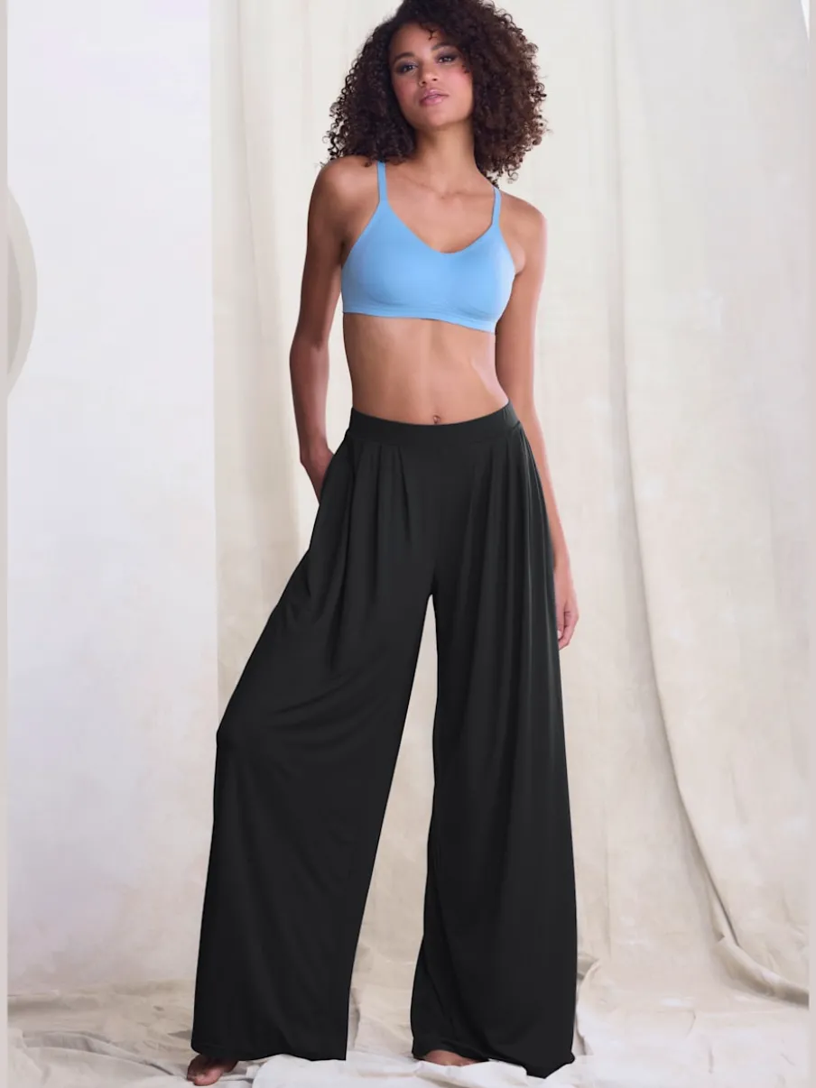 Pantalon extra-large doux avec pinces et poches latérales