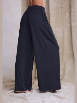 Pantalon extra-large doux avec pinces et poches latérales