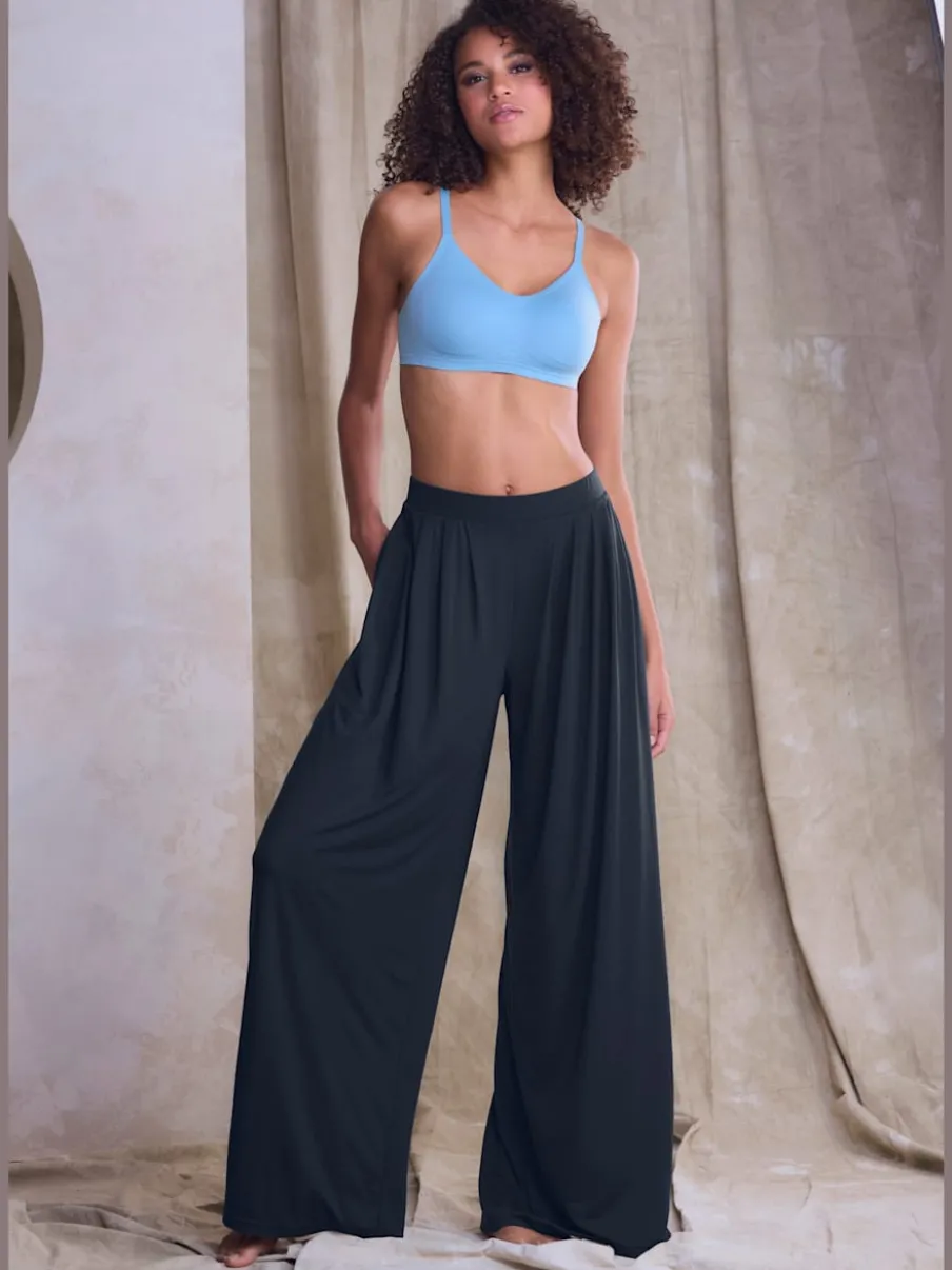Pantalon extra-large doux avec pinces et poches latérales