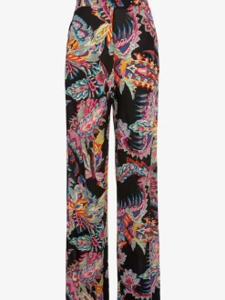 Pantalon fluide avec ceinture élastiquée et imprimé coloré