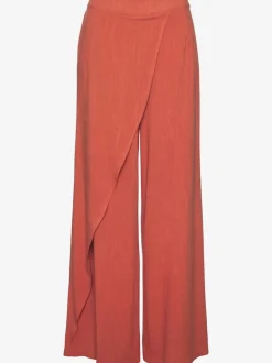 Pantalon fluide en mélange de lin et viscose avec large ceinture élastique