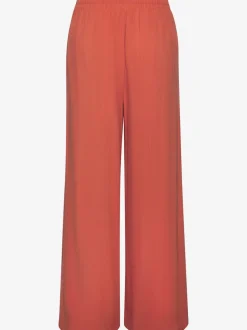 Pantalon fluide en mélange de lin et viscose avec large ceinture élastique
