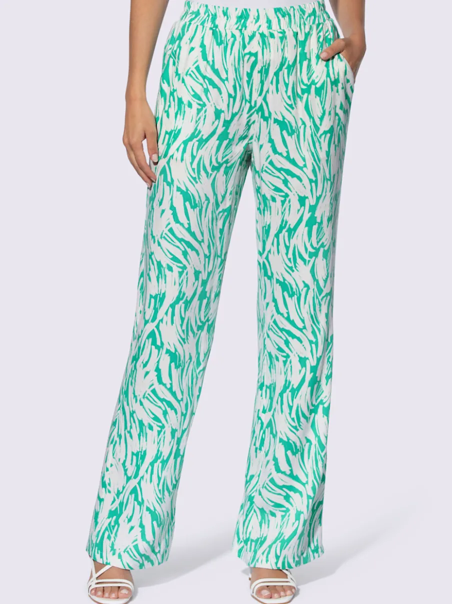 Pantalon fluide à imprimé avec ceinture élastique confortable