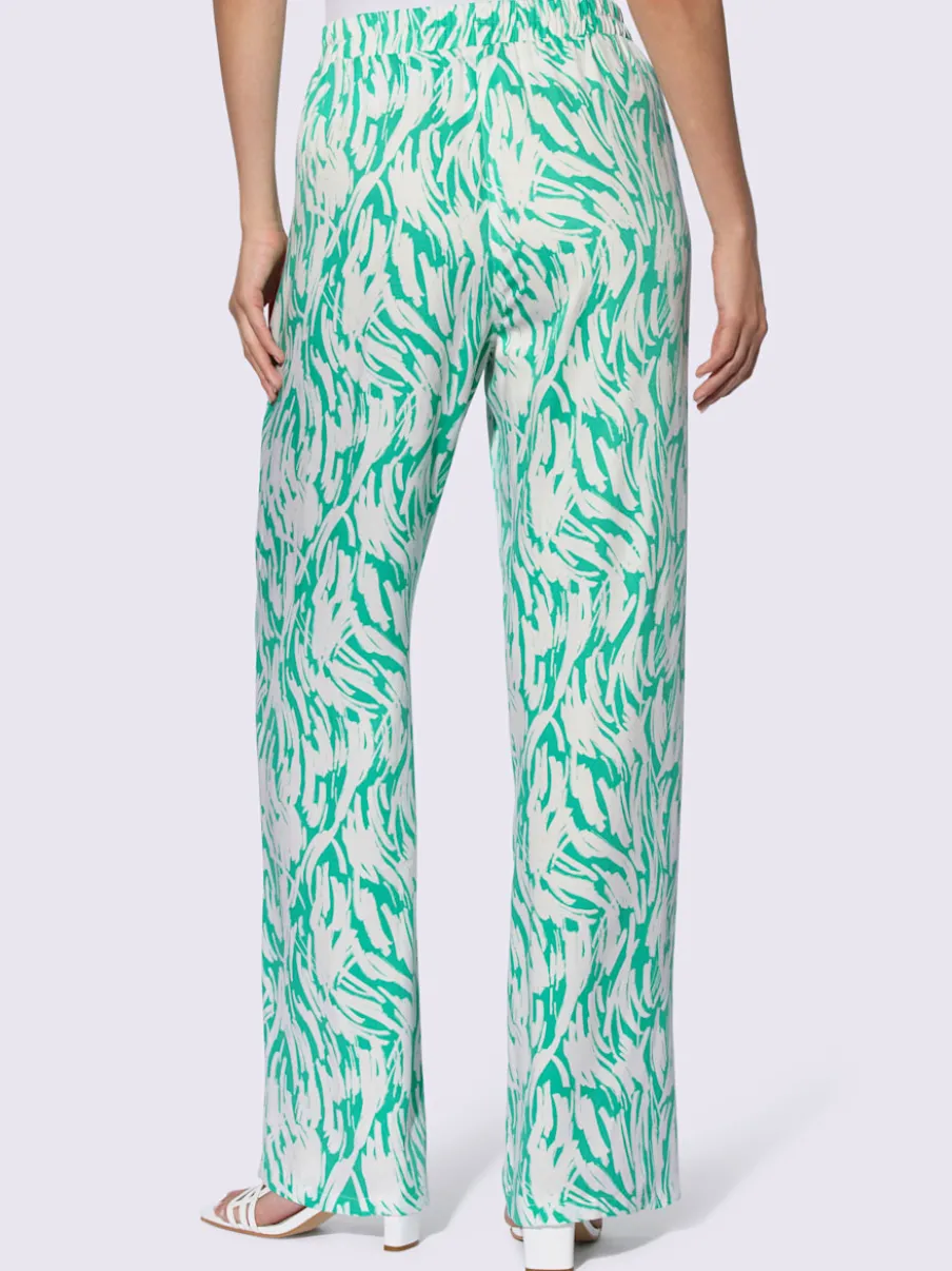 Pantalon fluide à imprimé avec ceinture élastique confortable