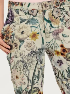 Pantalon fluide imprimé floral à taille standard et pieds ajustés