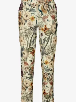 Pantalon fluide imprimé floral à taille standard et pieds ajustés