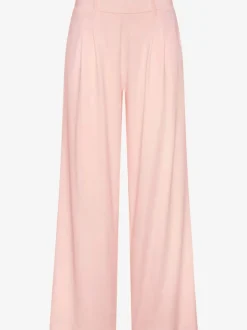 Pantalon fluide à taille haute avec poches latérales et jambes larges
