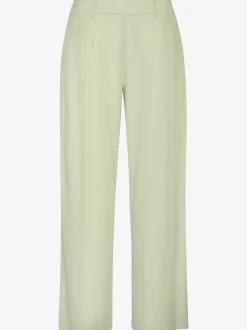 Pantalon fluide à taille haute avec poches latérales et jambes larges