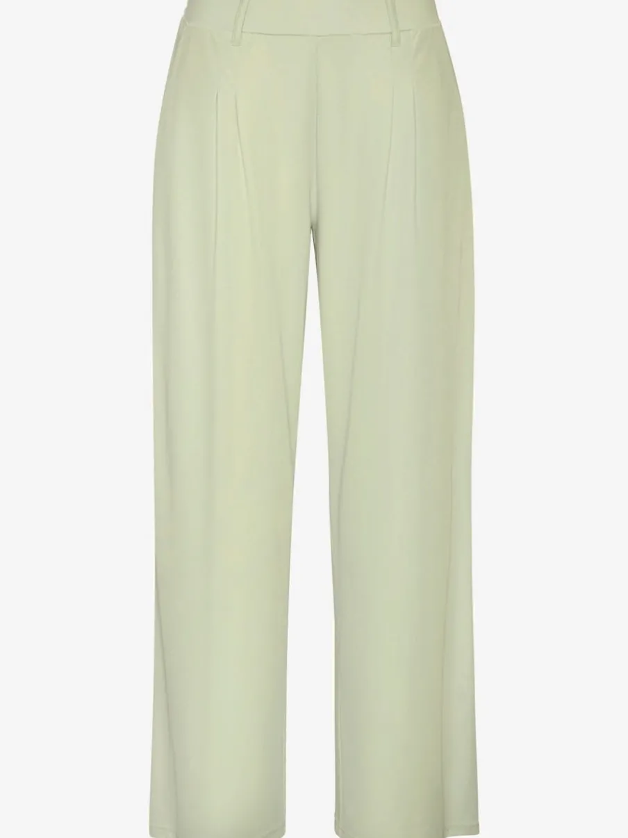 Pantalon fluide à taille haute avec poches latérales et jambes larges