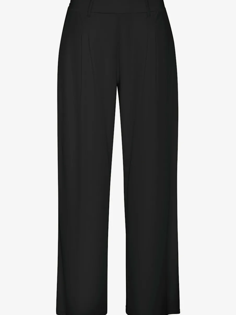 Pantalon fluide à taille haute avec poches latérales et jambes larges