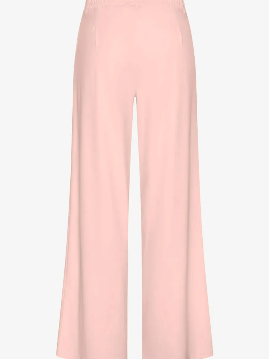 Pantalon fluide à taille haute avec poches latérales et jambes larges