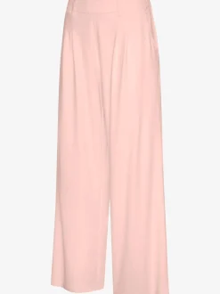 Pantalon fluide à taille haute avec poches latérales et jambes larges