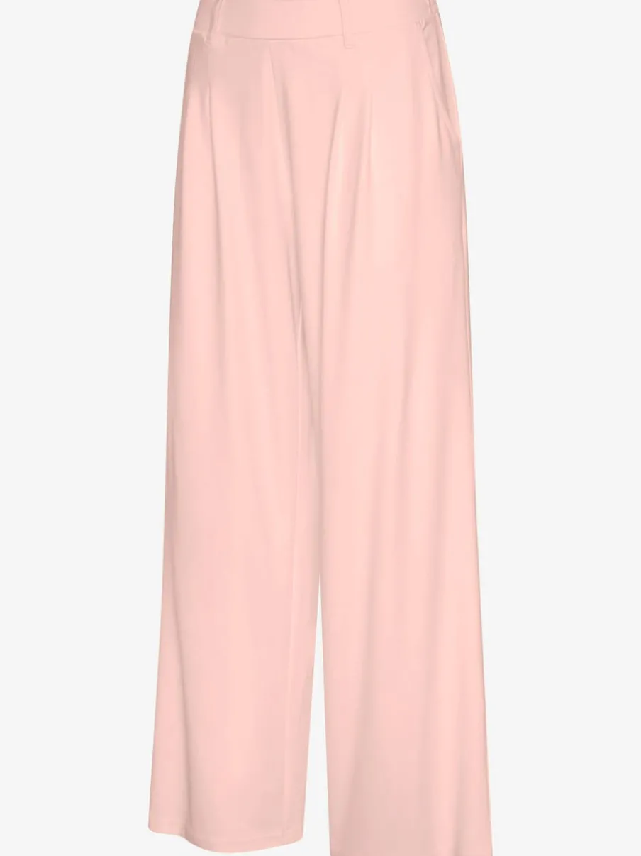 Pantalon fluide à taille haute avec poches latérales et jambes larges