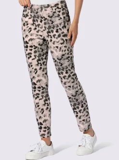 Pantalon imprimé animal avec ceinture élastique et poches