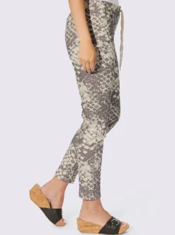 Pantalon imprimé avec ceinture élastique et poches