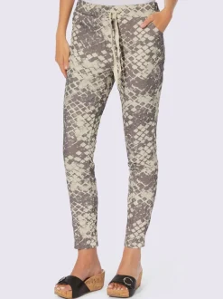 Pantalon imprimé avec ceinture élastique et poches