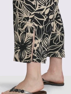Pantalon imprimé ceinture smockée