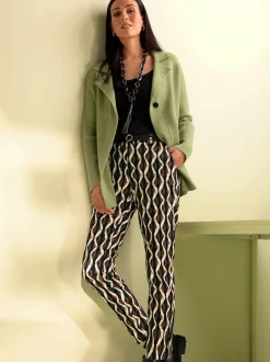 Pantalon imprimé en coton avec poches latérales confortables
