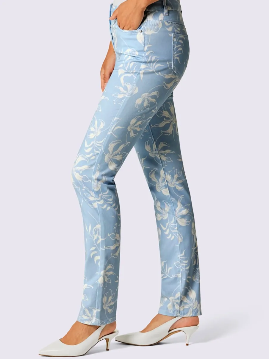 Pantalon imprimé floral en mélange coton et lyocell
