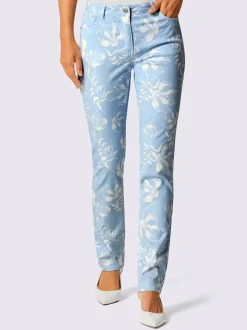 Pantalon imprimé floral en mélange coton et lyocell