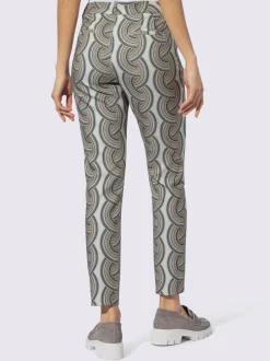 Pantalon à imprimé graphique avec poches et fermeture crochet