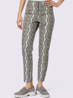 Pantalon à imprimé graphique avec poches et fermeture crochet
