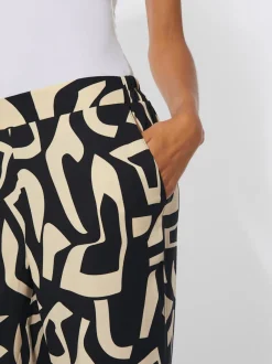 Pantalon imprimé à jambes larges avec poches et ceinture élastique