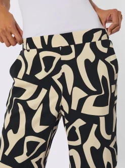 Pantalon imprimé à jambes larges avec poches et ceinture élastique