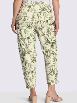Pantalon imprimé motif feuilles