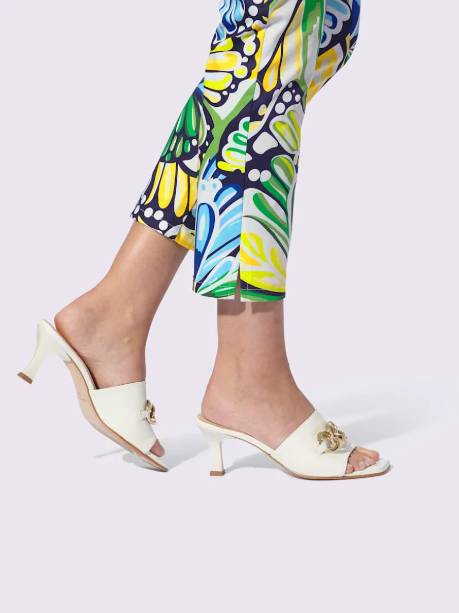 Pantalon imprimé motifs fleuris avec poches et fentes latérales