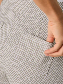 Pantalon jacquard à ceinture confortable et poches pratiques