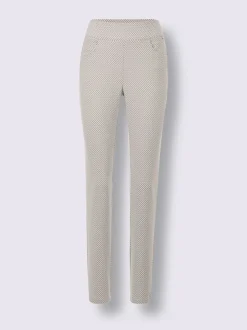 Pantalon jacquard à ceinture confortable et poches pratiques