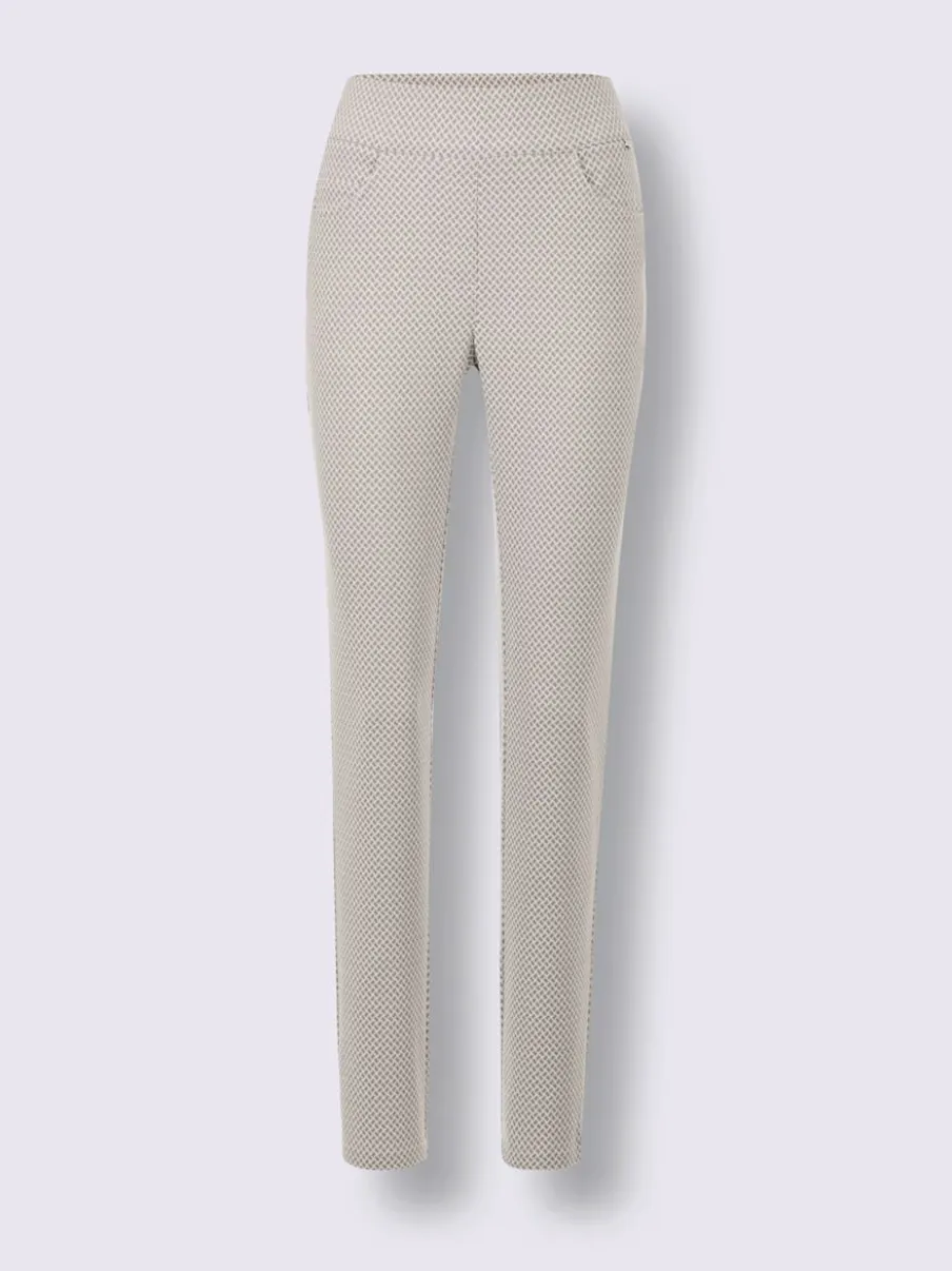 Pantalon jacquard à ceinture confortable et poches pratiques