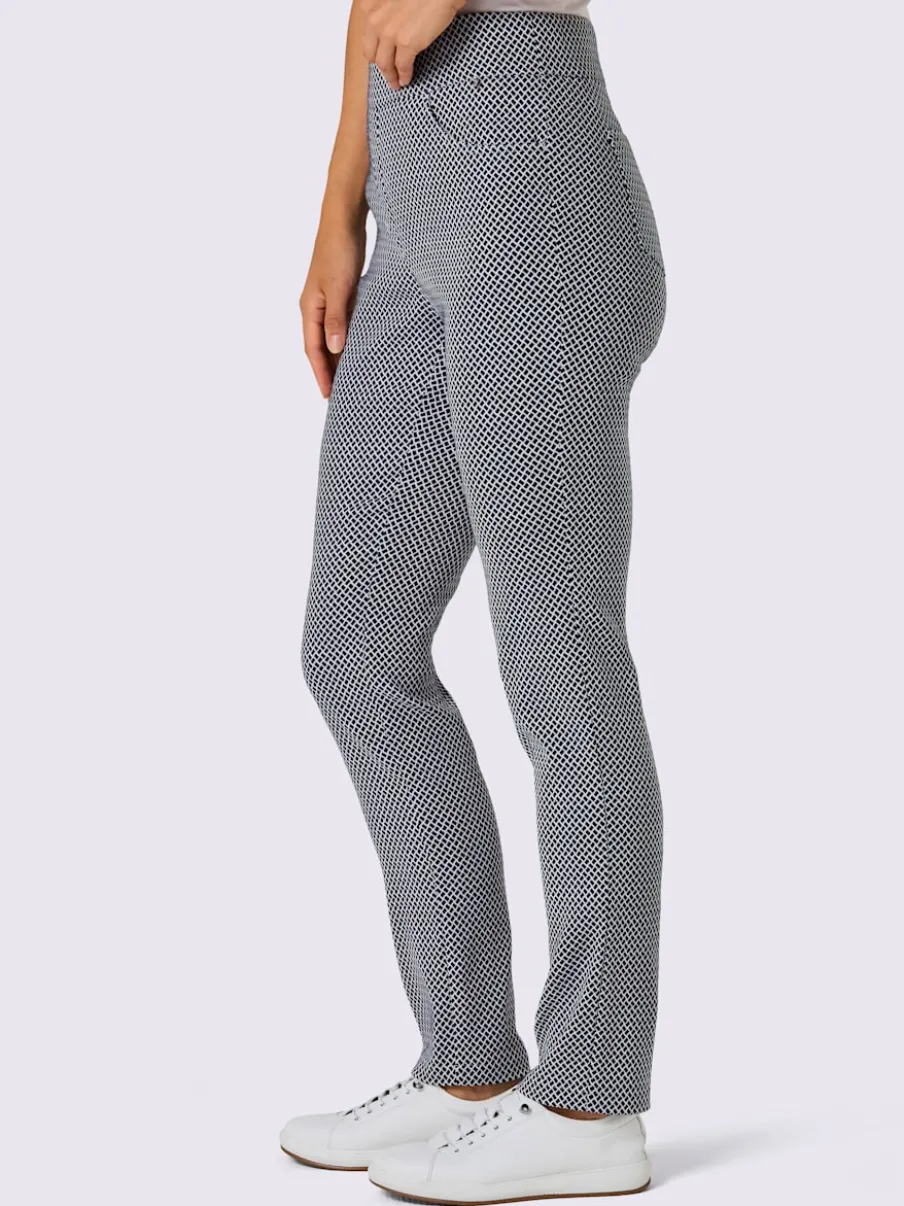 Pantalon jacquard à ceinture confortable et poches pratiques