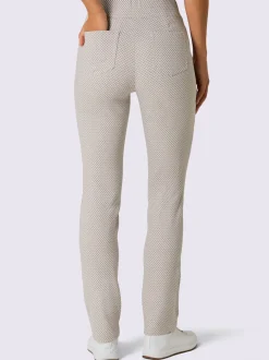 Pantalon jacquard à ceinture confortable et poches pratiques