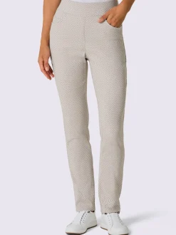 Pantalon jacquard à ceinture confortable et poches pratiques