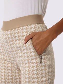 Pantalon jacquard structuré avec large ceinture élastique et poches