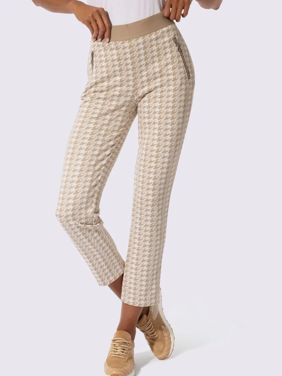 Pantalon jacquard structuré avec large ceinture élastique et poches