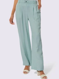 Pantalon à jambes larges avec ceinture élastique et poches