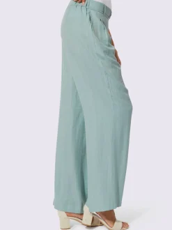 Pantalon à jambes larges avec ceinture élastique et poches