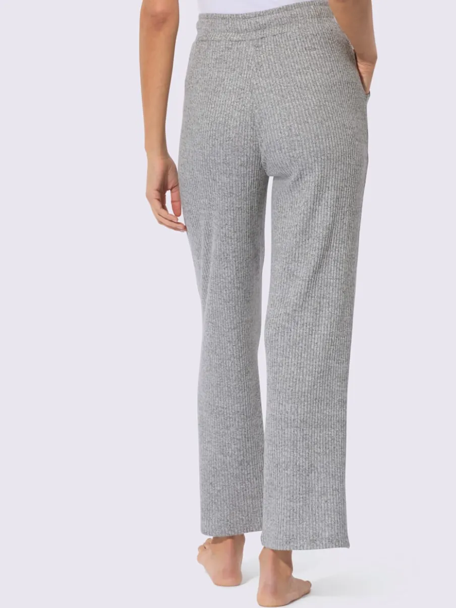 Pantalon à jambes larges avec structure côtelée chic