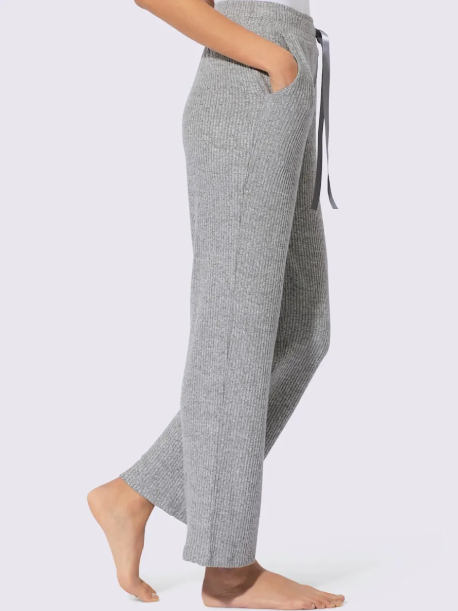 Pantalon à jambes larges avec structure côtelée chic